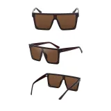 Sunglasses Square Conjoined Lens Flat Top Oversized Eyewear