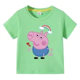 Toddler Boy Kids George Rainbow Short Sleeve T-shirts Cotton Tops