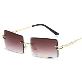 Sunglasses UV Protection Fashion Square Tinted Lens Vintage Rimless Eyewear