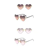 Sunglasses Gradual Heart Shaped Lens Frameless UV Protection Retro Shades
