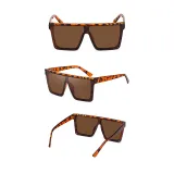 Sunglasses Square Conjoined Lens Flat Top Oversized Eyewear