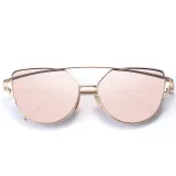 Sunglasses Trendy Cateye Round Bottom Oversized UV Protection Double Bridge Shades