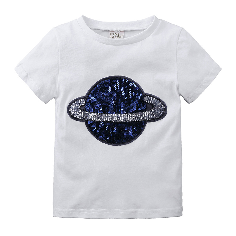 Kids Boys Globe Printed Short Sleeve T-shirts