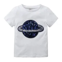 Kids Boys Globe Printed Short Sleeve T-shirts