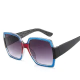 Sunglasses Multicolor Square Cambered Surface Oversized Vintage Flat Top With Frame