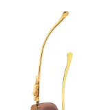 Sunglasses Small Square Lens Metal Leopard Glasses Legs Retro Eyewear