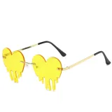 Sunglasses Fashion Heart Shape Tears Design Rimless Wave Eyewear Streetwear