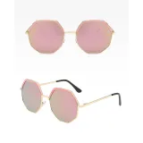 Sunglasses Multicolor Plastic Metal Frame Oversized Octagon Lens Shades