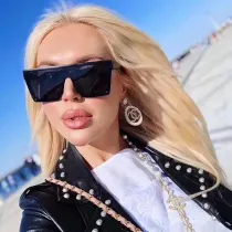 Sunglasses Square Conjoined Lens Flat Top Oversized Eyewear