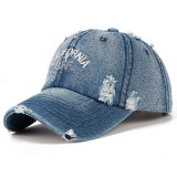 Distressed And Worn Cap With Visor Embroidery Baseball Cap