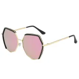 Sunglasses Multicolor Plastic Metal Frame Oversized Polygon Lens Shades