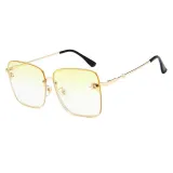 Sunglasses Multicolor Bee Charm Rectangle Oversized Shades Retro Flat Top With Frame
