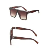 Sunglasses Square Oversized Lens Flat Top Retro Eyewear
