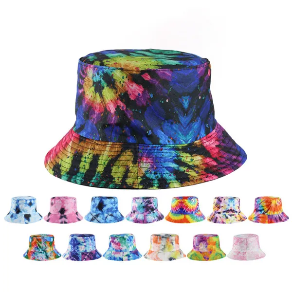 Double-Side Reversible Sunhat Tie Dye Bucket Cap