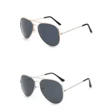 Sunglasses Multicolor Round Bottom Oversized Aviator Sunglasses Retro Flat Top With Metal Frame