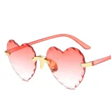 Sunglasses Gradual Heart Shaped Lens Frameless UV Protection Retro Shades