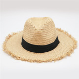 Beach Sunhat Straw Woven Bow Fisherman Hat
