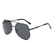 Sunglasses Multicolor Double Bridge Classic Mirrored Aviator Sunglasses With Frame