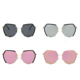Sunglasses Multicolor Plastic Metal Frame Oversized Polygon Lens Shades