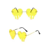 Sunglasses Fashion Heart Shape Tears Design Rimless Wave Eyewear Streetwear