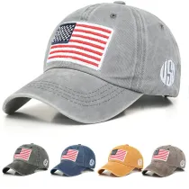 Cotton American Flag Cap With Sunscreen Baseball Cap
