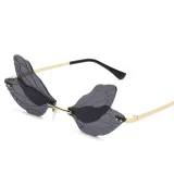 Sunglasses Multicolor Dragonfly Wing Rimless Eyewear Streetwear