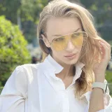 Sunglasses Retro Round Bottom Lens UV400 Mirrored Flat Top Eyewear