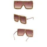 Sunglasses Square And Diamond Decorate Frame UV Protection Shades