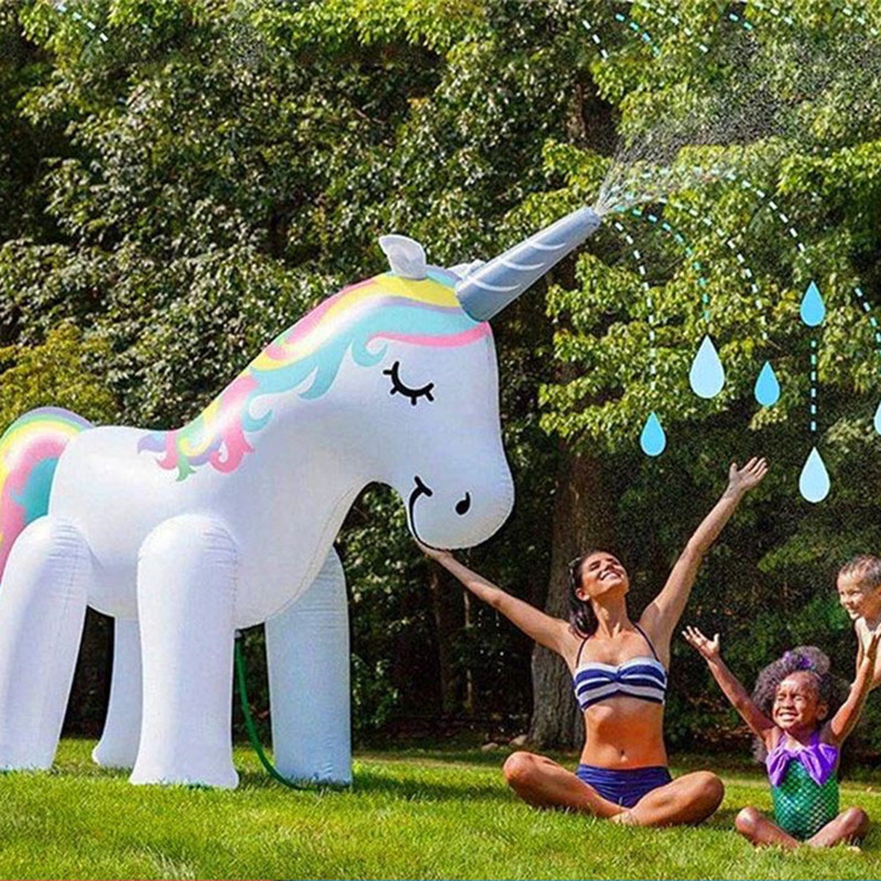 Inflatable Water Spray Unicorn Game Outdoor Toys