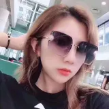 Sunglasses Multicolor Square Pearl Embellish Half Frame Retro Shades