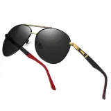 Sunglasses Multicolor Round Bottom Double Bridge Polarization Flat Top With Frame Shades