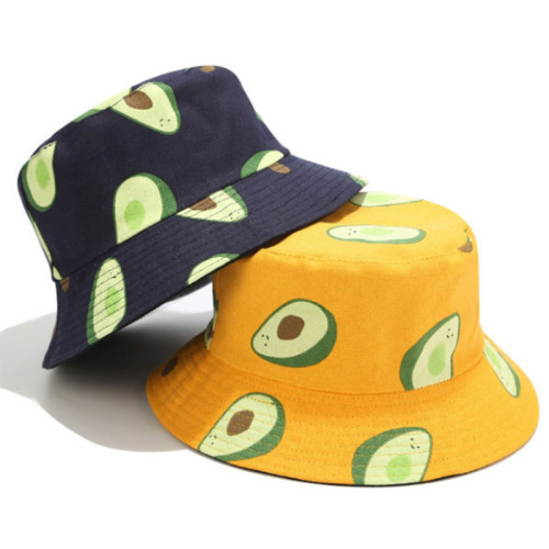 Double-Side Reversible Sunhat Avocado Bucket Cap