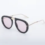 Sunglasses Multicolor Round Diamante Frame Easy Carry Folding Eyewear