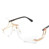 Sunglasses Metal Irregular Glasses Arms Rimless Sunglasses