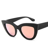 Sunglasses Trendy Cateye Round Bottom Oversized UV Protection Vintage With Frame Shades