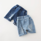 Kids Boys Solid Color Pocket Casual Jeans Shorts