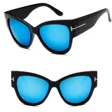 Sunglasses Trendy Cateye Square Oversized UV Protection Vintage Retro Flat Top With Frame