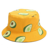 Double-Side Reversible Sunhat Avocado Bucket Cap