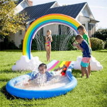 Inflatable Rainbow Arch Door Water Spray Game Toys