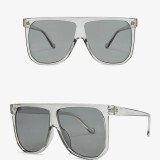 Sunglasses Multicolor Square Integrated Oversized Vintage Flat Top With Wide Frame