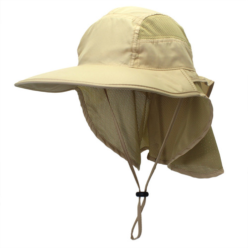 Women UV Protection Wide Brim Outdoor Sunhat With Neck Flap