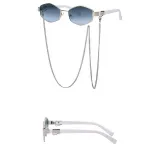 Sunglasses Polygon Metal Chain Irregular Lens Frame Eyewear