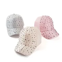Bright Diamond Rhinestone Mesh Cap And Sunscreen Baseball Cap