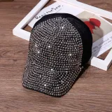 Women Adjustable Sunhat Rhinestone Bling Baseball Cap