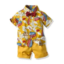 Toddler Kids Boys Print Beach T-shirts and Short Two-Piece Outfit