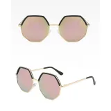 Sunglasses Multicolor Plastic Metal Frame Oversized Octagon Lens Shades