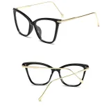 Sunglasses Trendy Cateye Goggles Transparent Lenses UV Protection Shades With Frame