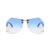 Sunglasses Metal Irregular Glasses Arms Rimless Sunglasses