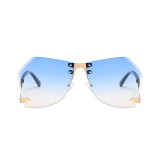 Sunglasses Metal Irregular Glasses Arms Rimless Sunglasses