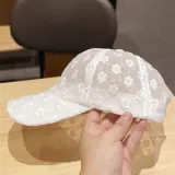 Breathable Mesh Sunhat Chrysanthemum Lace Baseball Cap